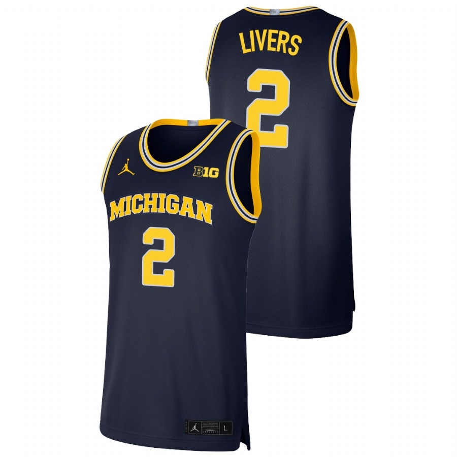 Michigan Wolverines Men's NCAA Isaiah Livers #2 Navy Limited College Basketball Jersey CDM1349SD